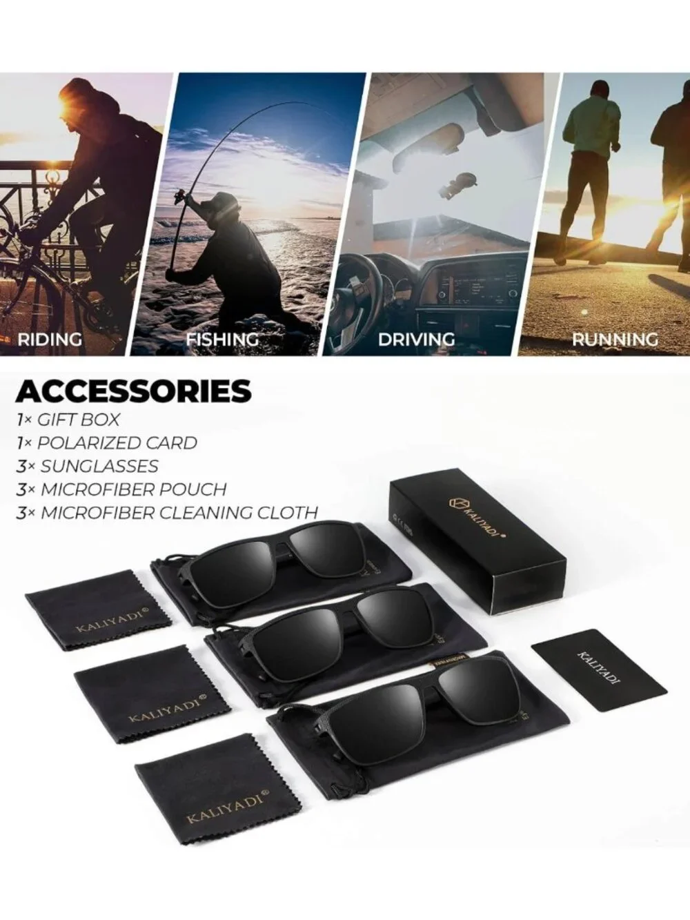Lightweight Polarized Sunglasses for Men - UV Protection for Driving, Fishing